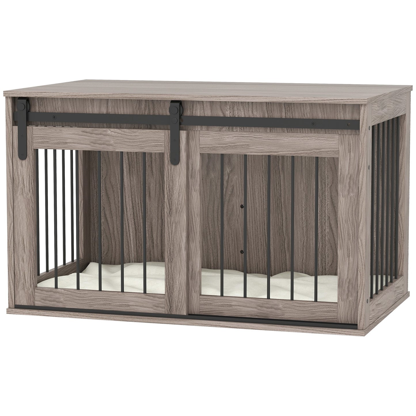 Pawhut Dog Crate Furniture with Removable Cushion for Large Dogs - Brown
