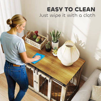 Dog Crate Furniture for Large Dog, Double Dog Cage for Small Dogs W/ Divider