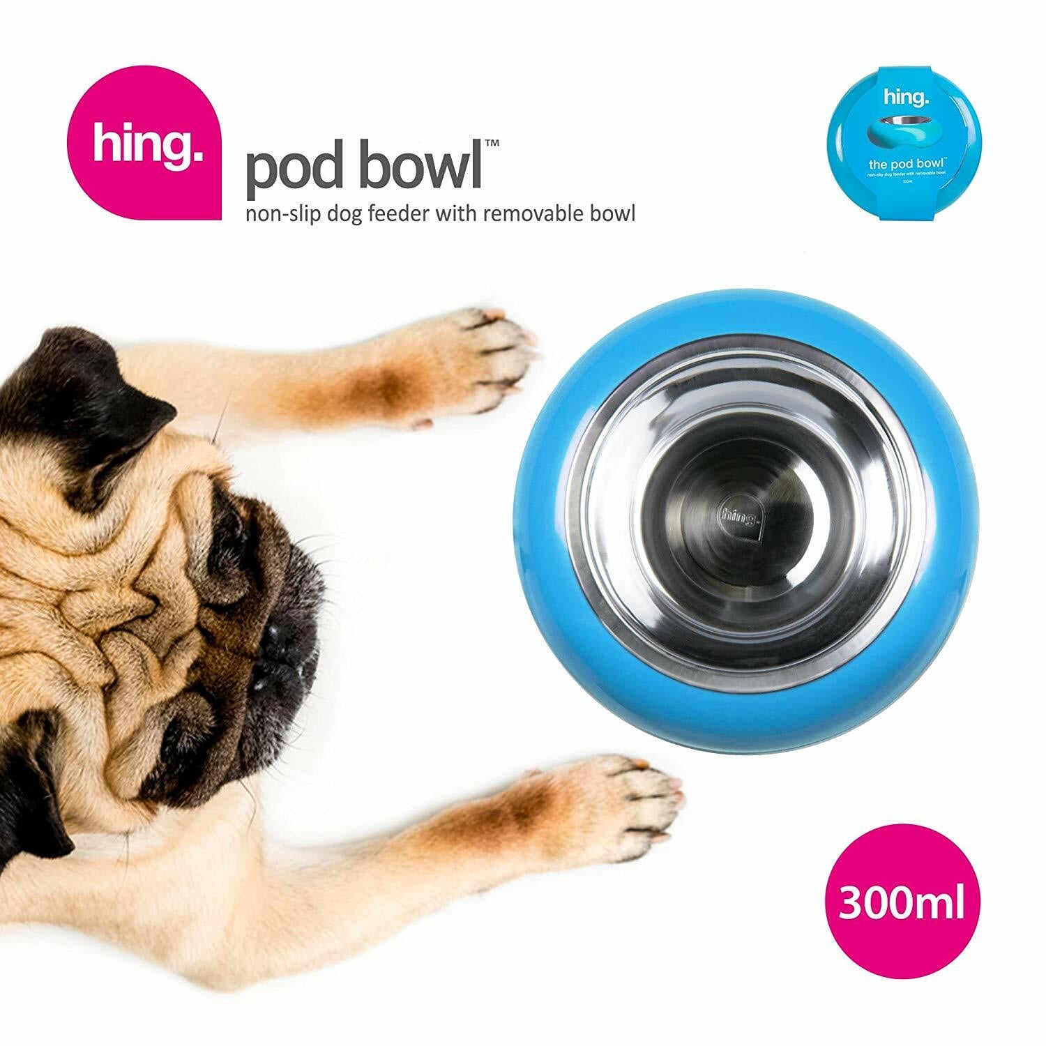 Dog Bowls Non Slip Stainless Steel Plastic Puppy Pet Food Water Feeding Bowl UK