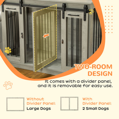 Dog Crate Furniture for Large Dog, Double Dog Cage for Small Dogs W/ Divider