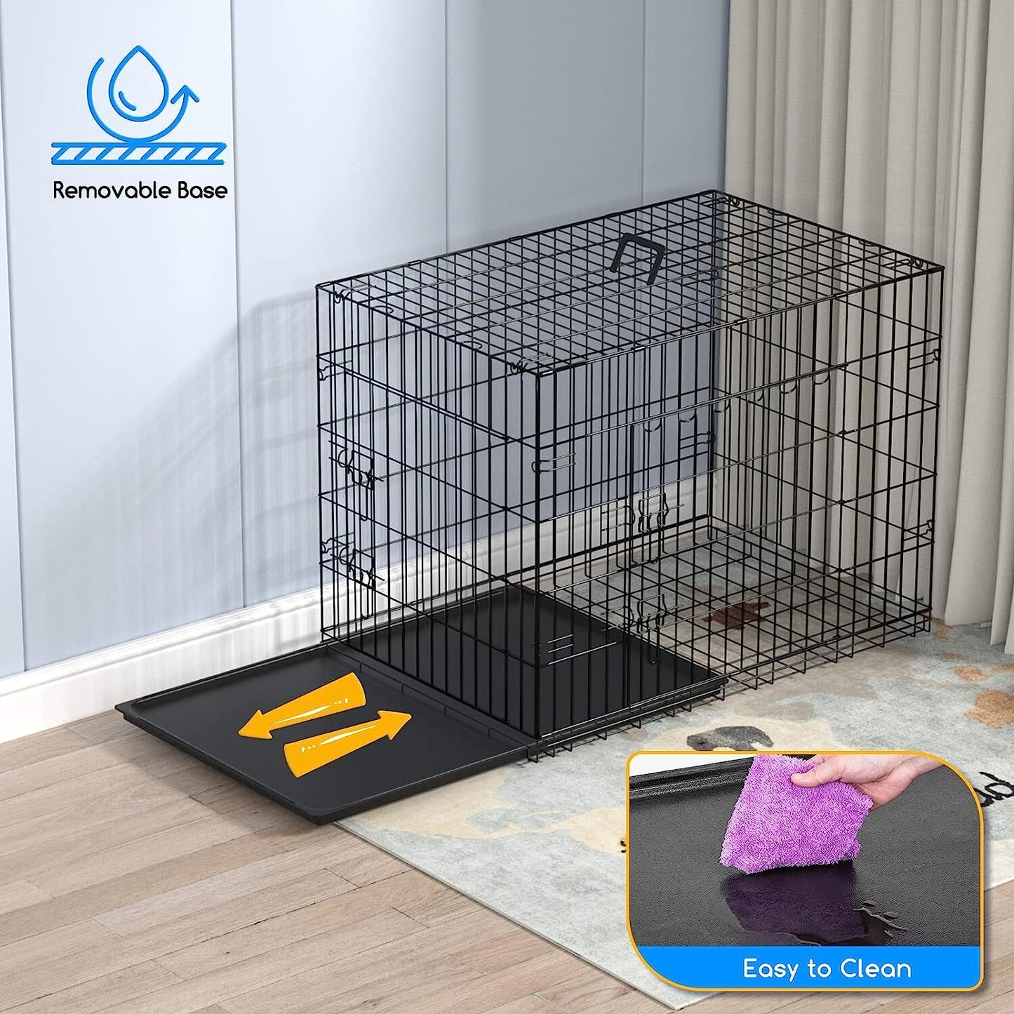 Dog Cage Puppy Training Crate Small Medium Large XL XXL Metal Cages Pet Carrier