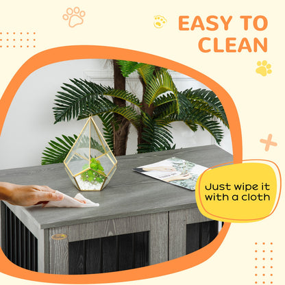 Pawhut Dog Crate Kennel Cage for Small Medium Dog, Indoor End Table, Grey