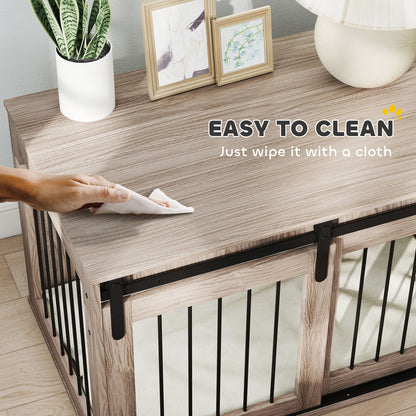 Pawhut Dog Crate Furniture with Removable Cushion for Large Dogs - Brown