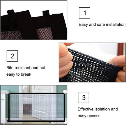Pet Isolation Mesh No Drilling Safety Fences Net Portable Dog Cat Stair Door