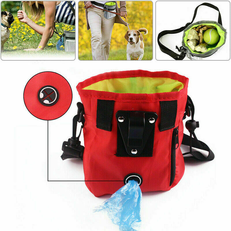 New Dog Training Treat Pouch Bag Pet Waist Bum Bags Belt Snack Treats Walking UK