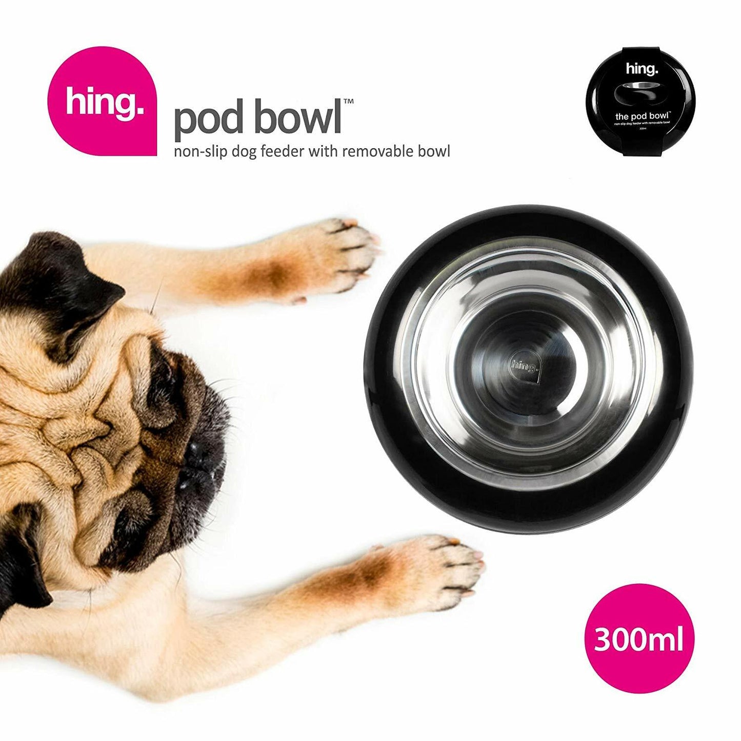Dog Bowls Non Slip Stainless Steel Plastic Puppy Pet Food Water Feeding Bowl UK