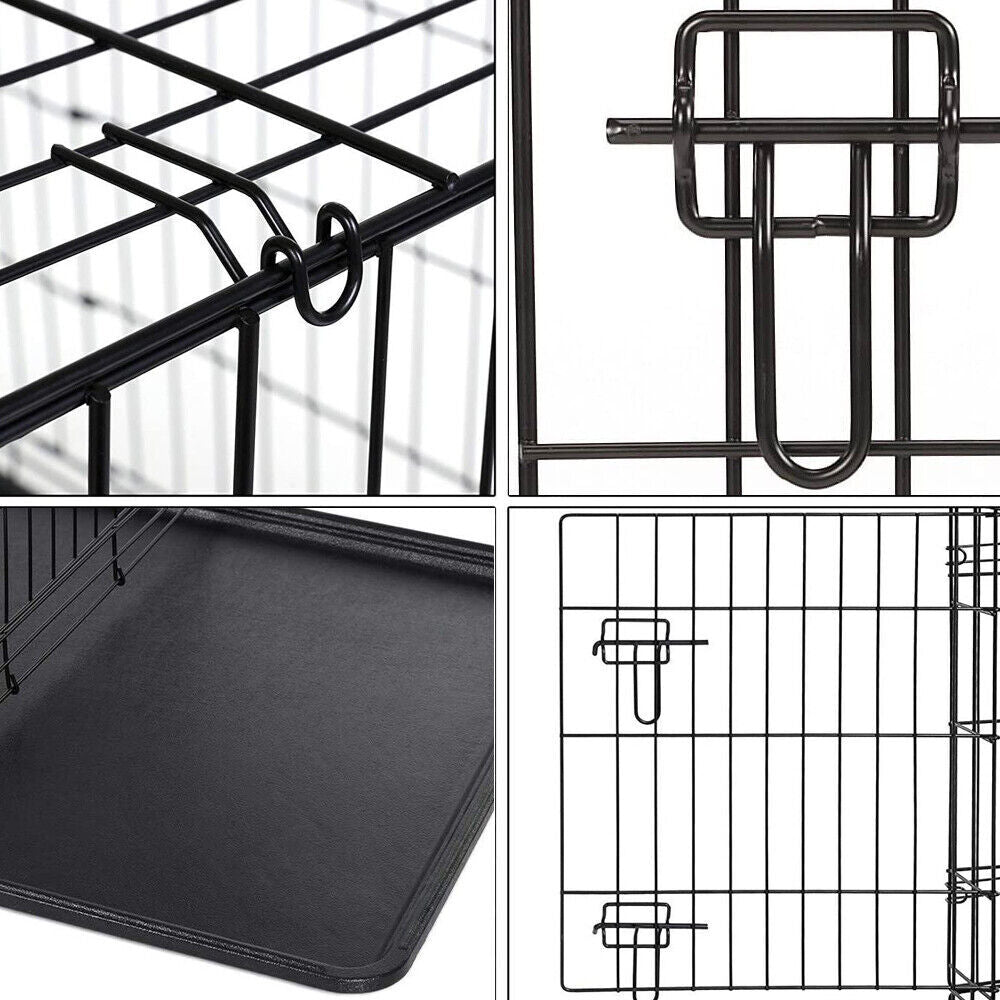 Dog Cage Puppy Training Crate Small Medium Large XL XXL Metal Cages Pet Carrier