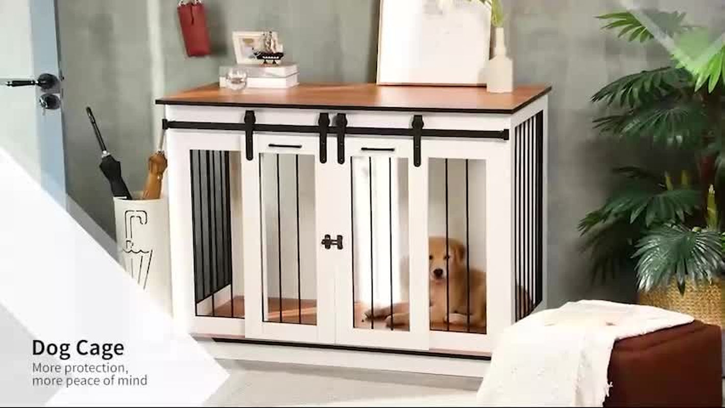 Dog Crate Furniture for Large Dog, Double Dog Cage for Small Dogs W/ Divider