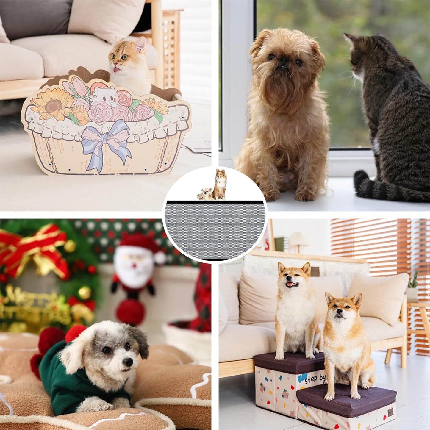 Pet Isolation Mesh No Drilling Safety Fences Net Portable Dog Cat Stair Door