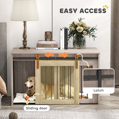 Pawhut Dog Crate Furniture with Removable Cushion for Large Dogs - Brown