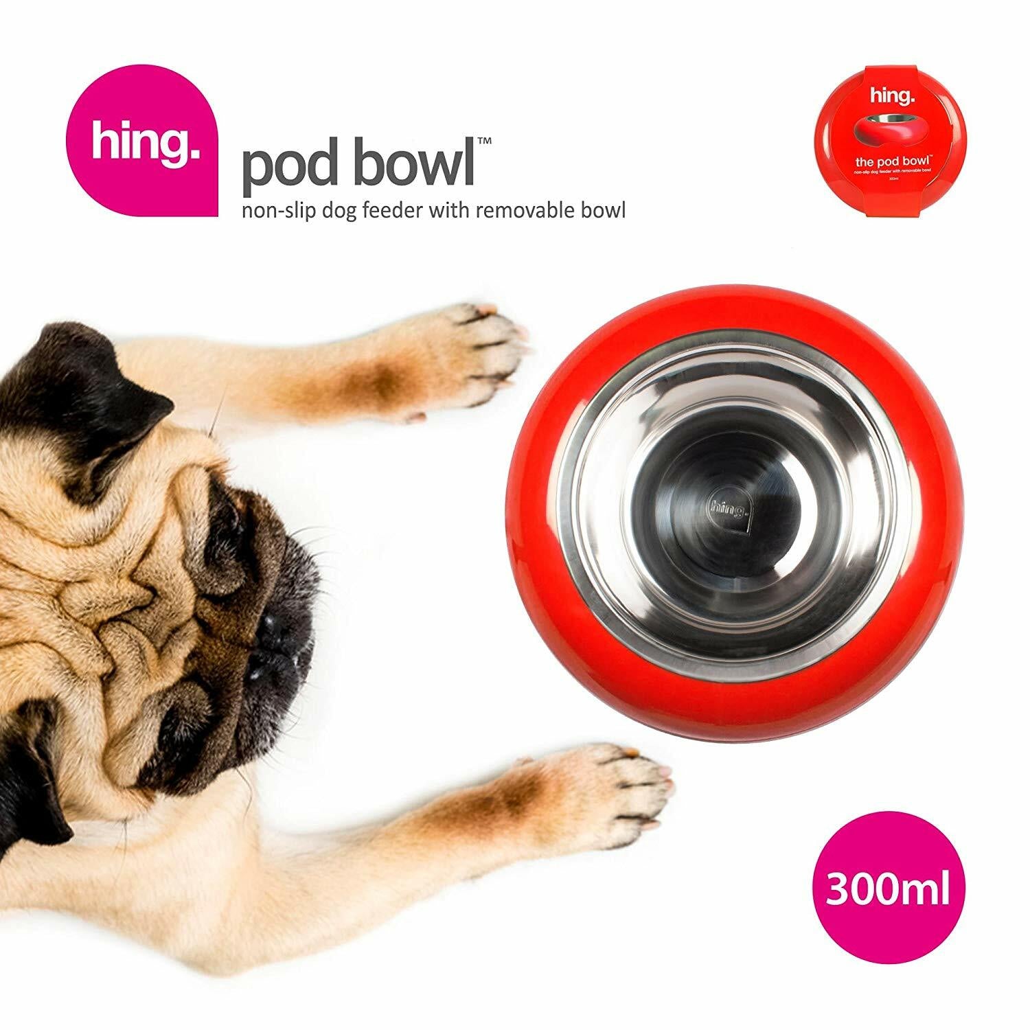 Dog Bowls Non Slip Stainless Steel Plastic Puppy Pet Food Water Feeding Bowl UK