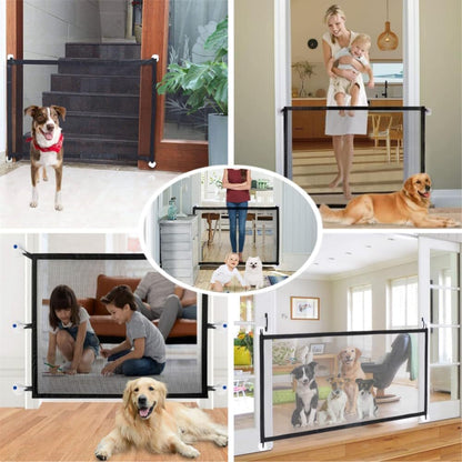 Pet Isolation Mesh No Drilling Safety Fences Net Portable Dog Cat Stair Door