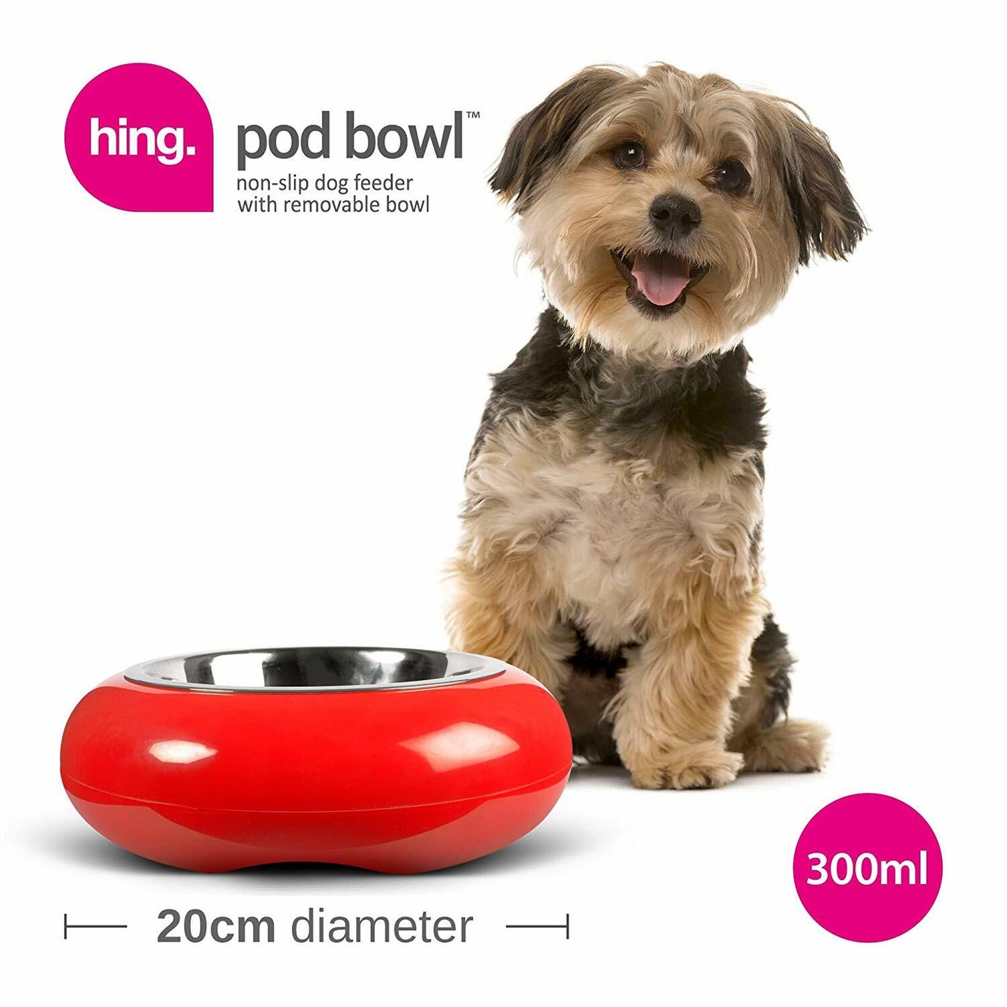 Dog Bowls Non Slip Stainless Steel Plastic Puppy Pet Food Water Feeding Bowl UK