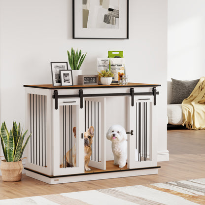 Dog Crate Furniture for Large Dog, Double Dog Cage for Small Dogs W/ Divider