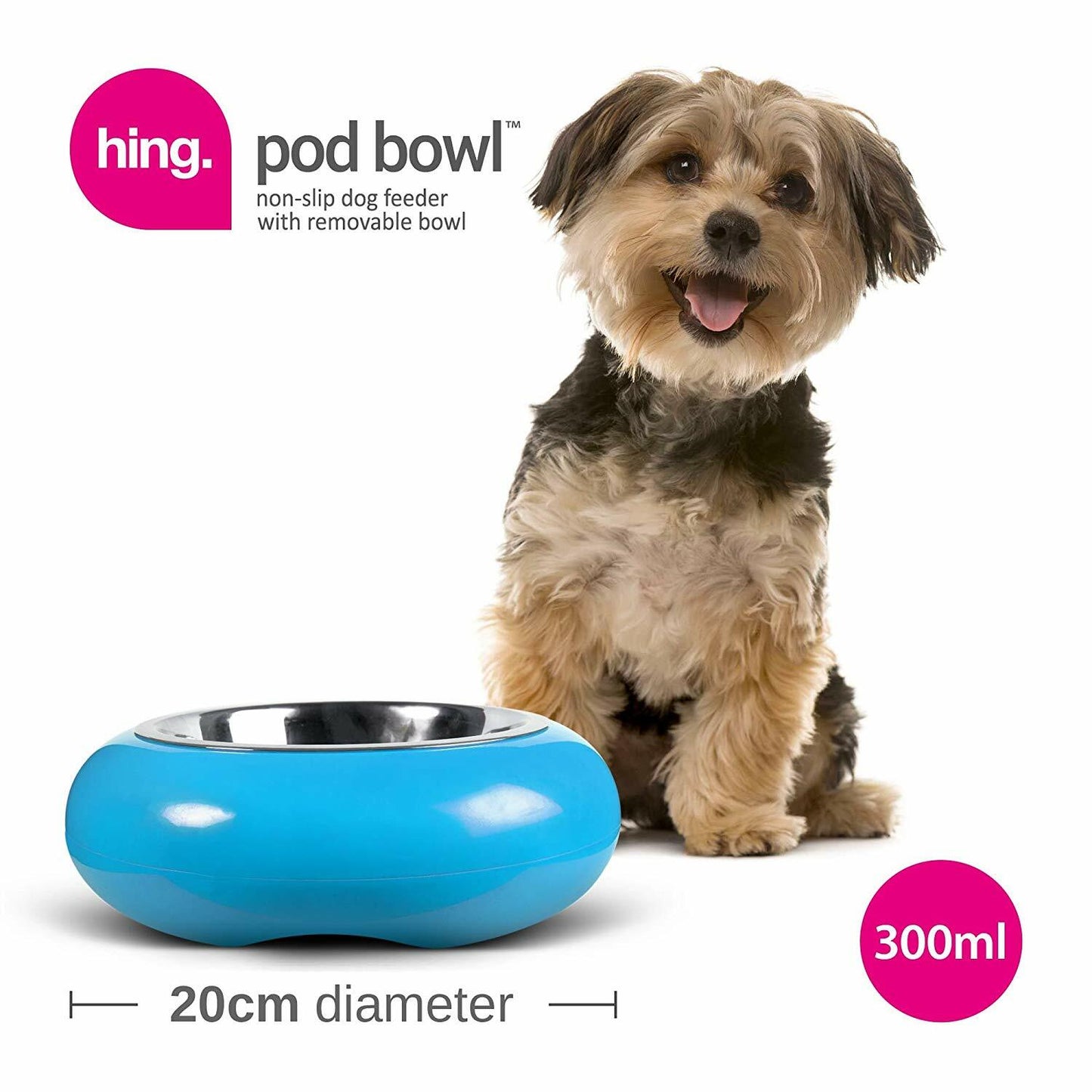 Dog Bowls Non Slip Stainless Steel Plastic Puppy Pet Food Water Feeding Bowl UK