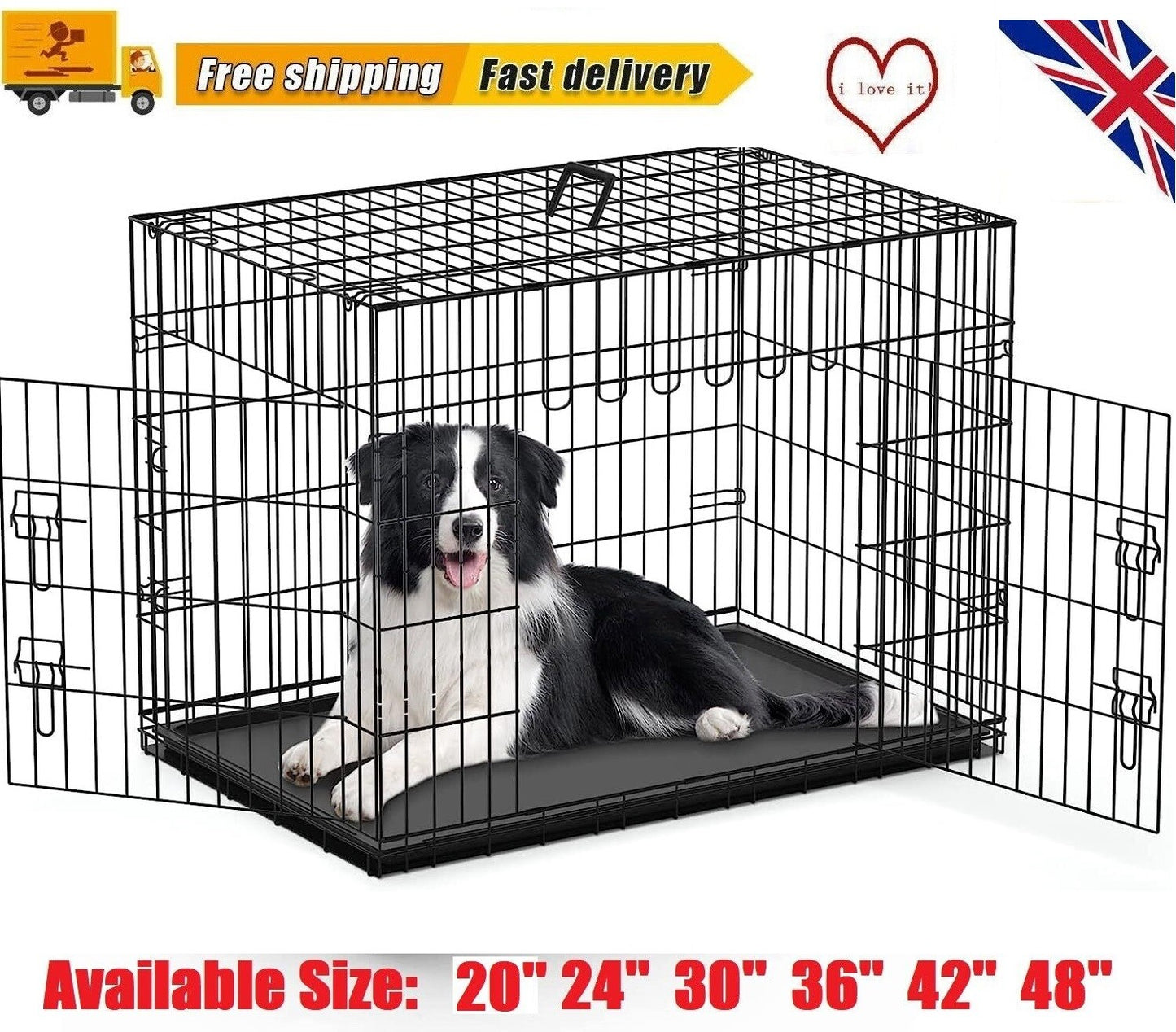 Dog Cage Puppy Training Crate Small Medium Large XL XXL Metal Cages Pet Carrier