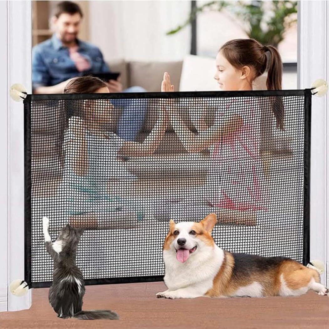 Pet Isolation Mesh No Drilling Safety Fences Net Portable Dog Cat Stair Door