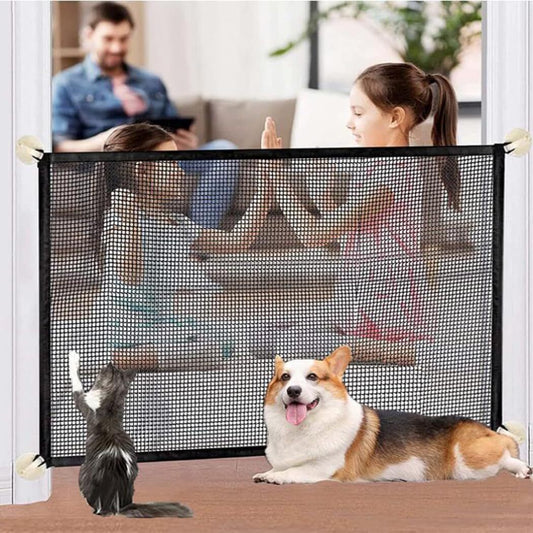 Pet Isolation Mesh No Drilling Safety Fences Net Portable Dog Cat Stair Door