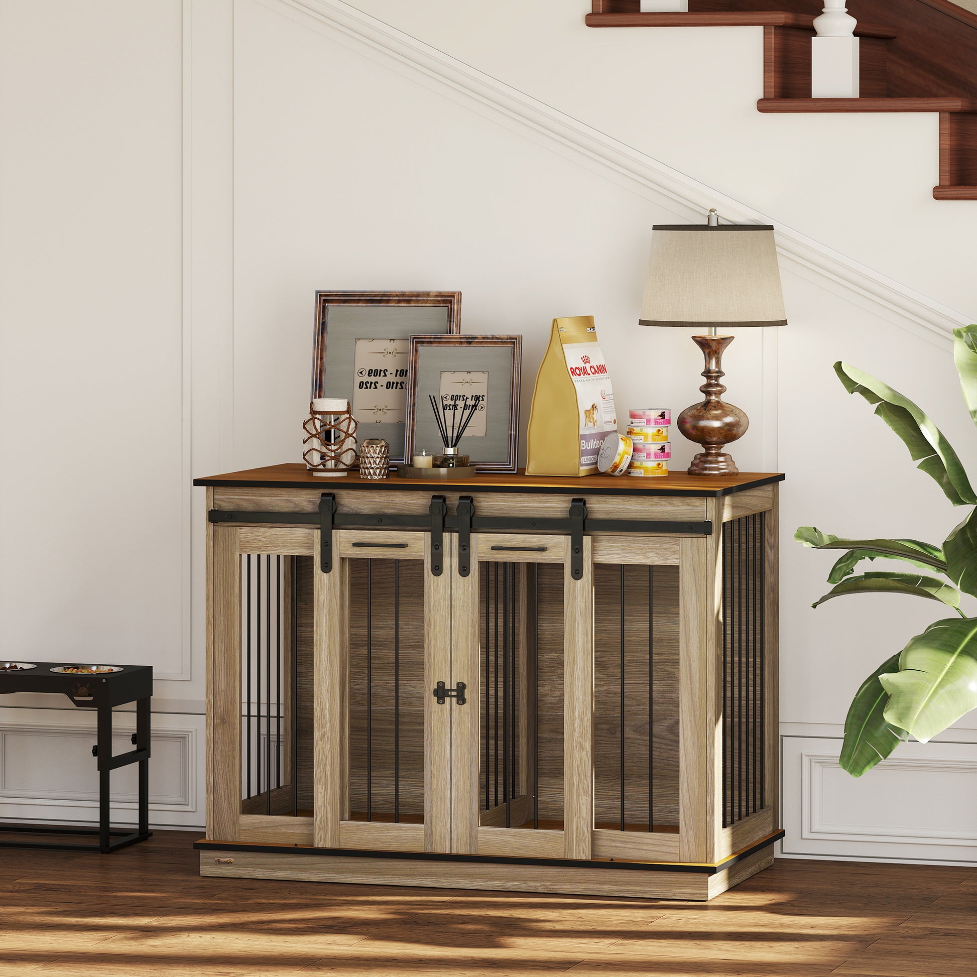 Dog Crate Furniture for Large Dog, Double Dog Cage for Small Dogs W/ Divider