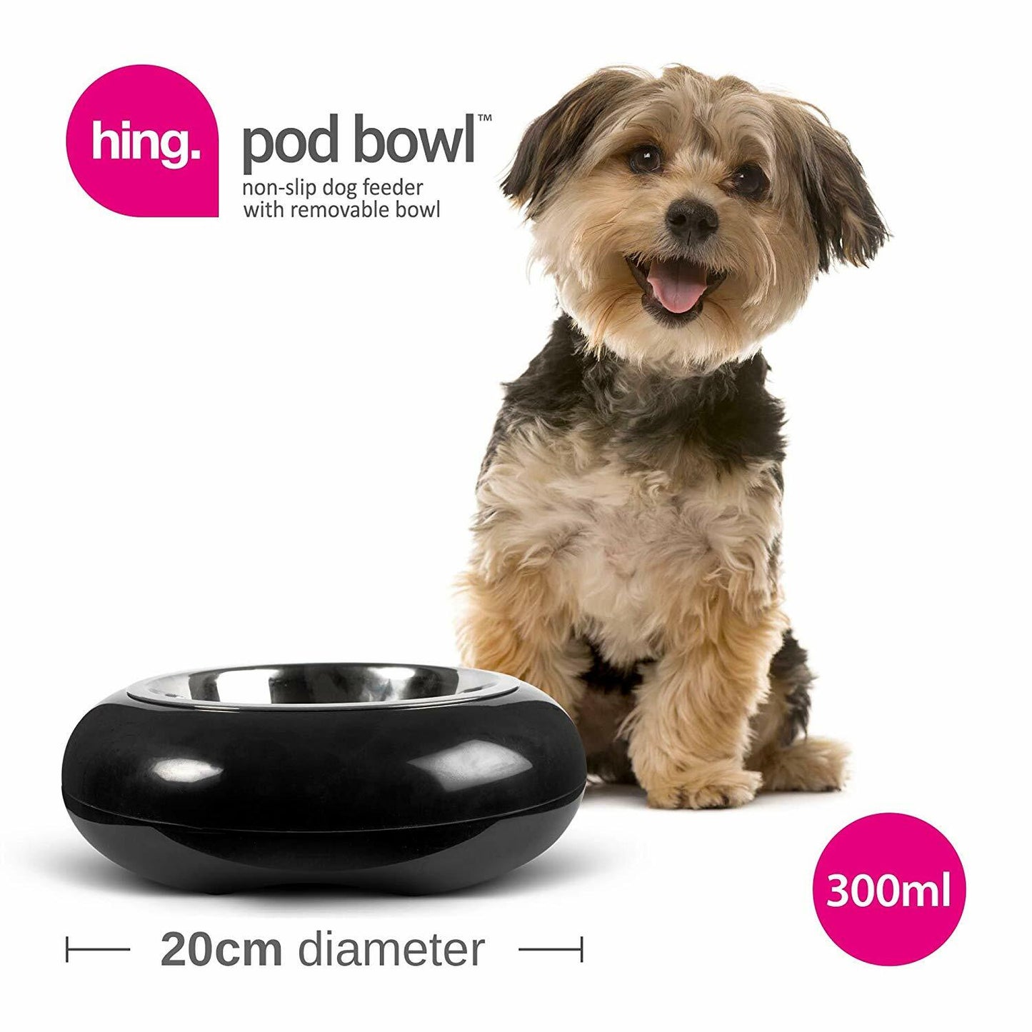Dog Bowls Non Slip Stainless Steel Plastic Puppy Pet Food Water Feeding Bowl UK