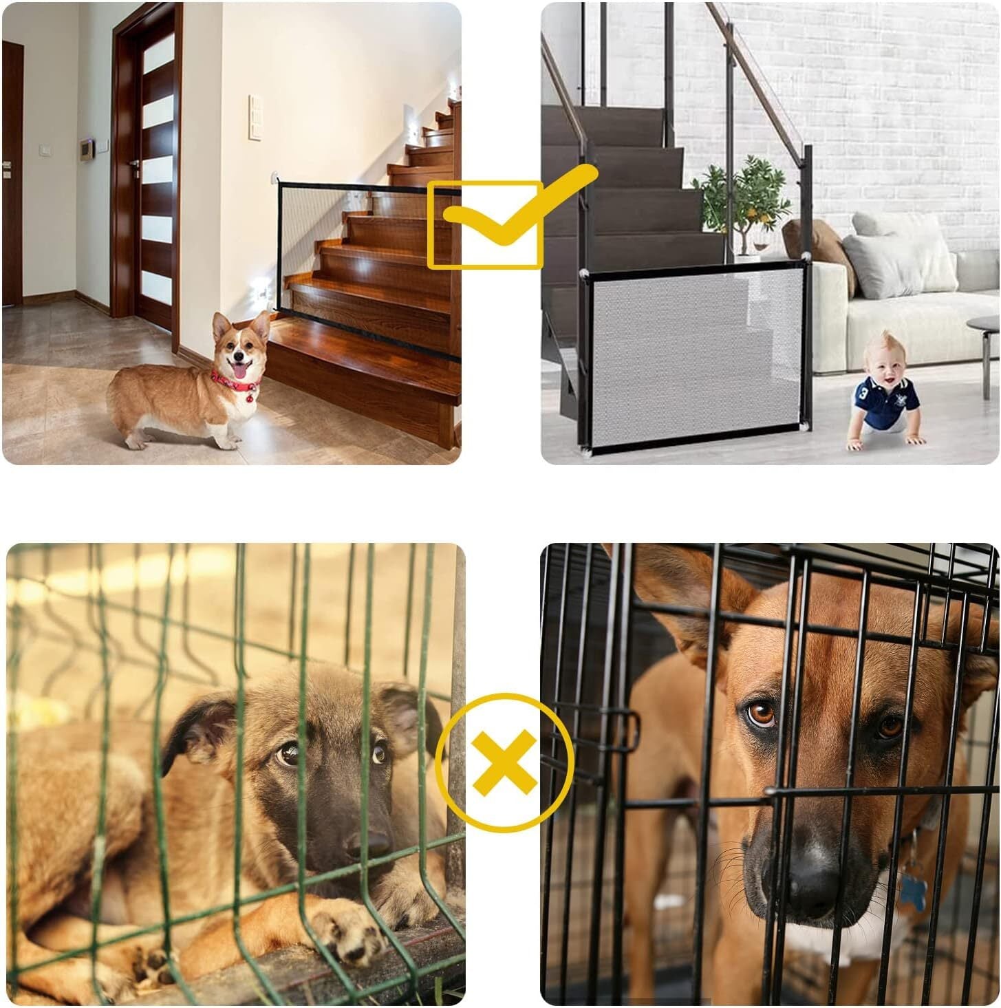 Pet Isolation Mesh No Drilling Safety Fences Net Portable Dog Cat Stair Door