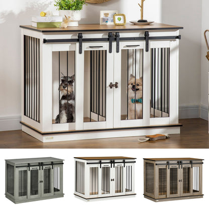 Dog Crate Furniture for Large Dog, Double Dog Cage for Small Dogs W/ Divider