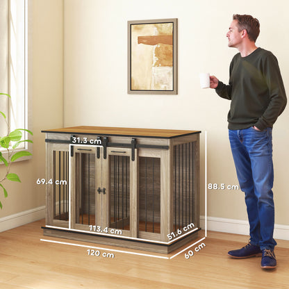 Dog Crate Furniture for Large Dog, Double Dog Cage for Small Dogs W/ Divider