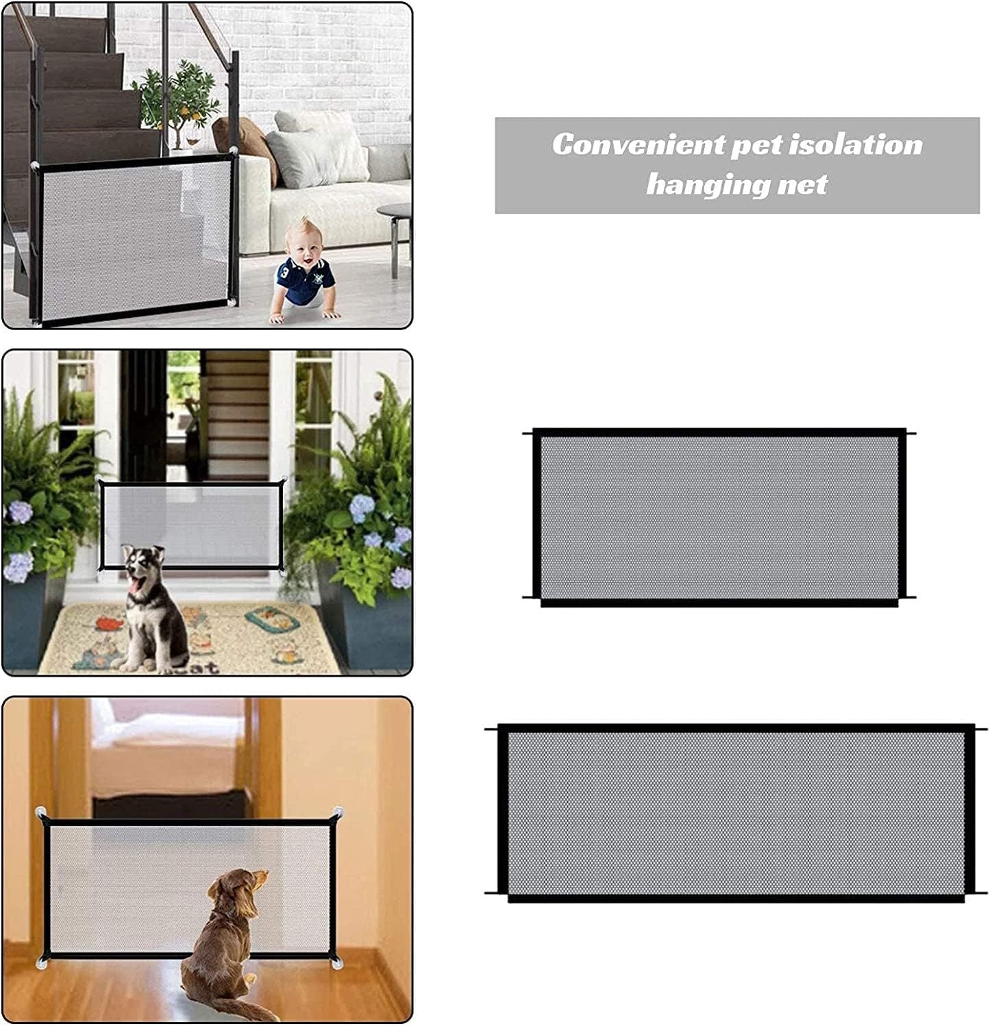 Pet Isolation Mesh No Drilling Safety Fences Net Portable Dog Cat Stair Door
