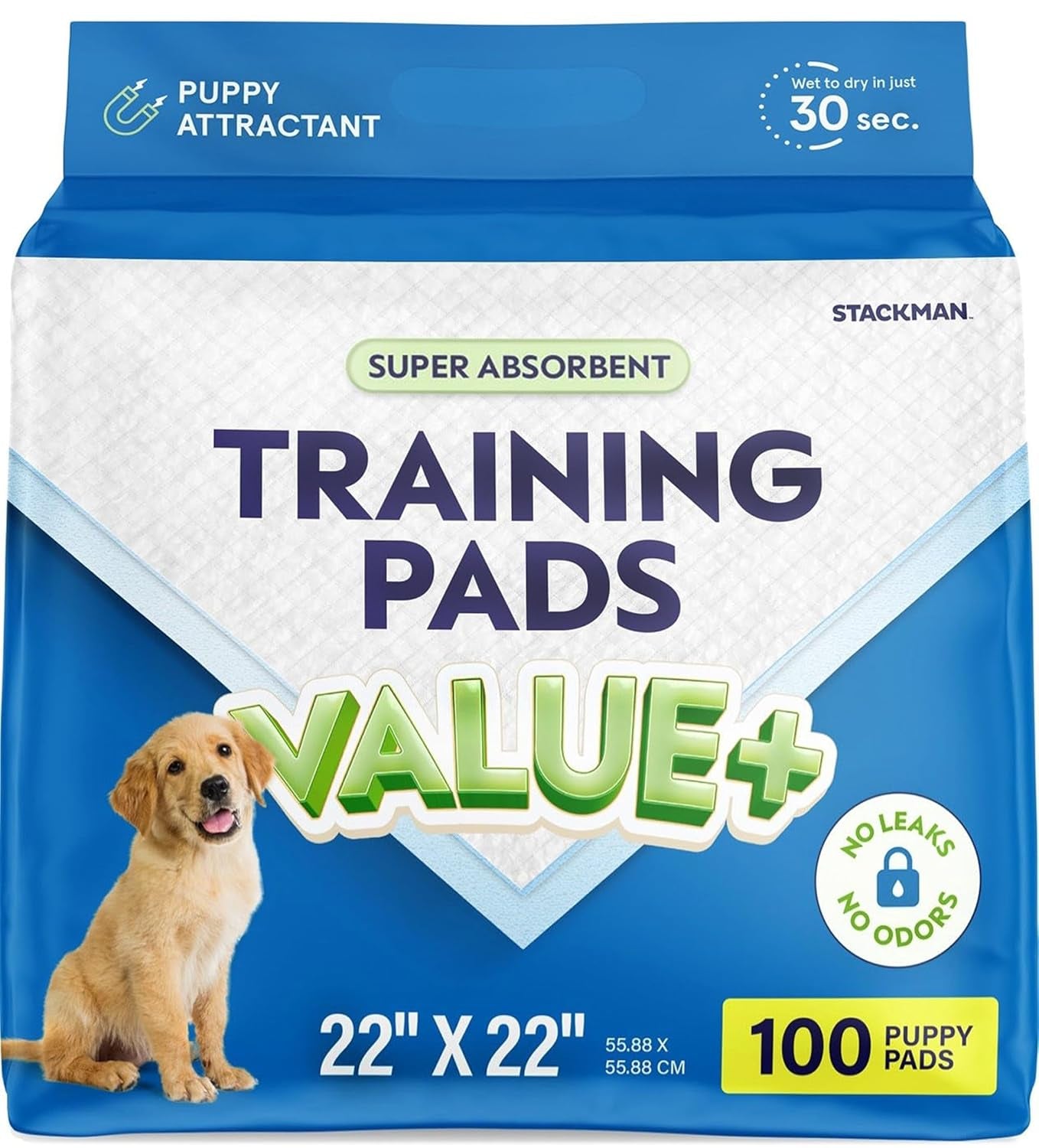 Pee Pads for Dog & Puppy Training [100-COUNT] Pet Potty Pads for Small Dogs 22" X 22" Leak-Proof Design - Quick-Dry Surface - Heavy Duty Absorbent Disposable Wee Pad - Dog & Puppy Products Bulk Pack