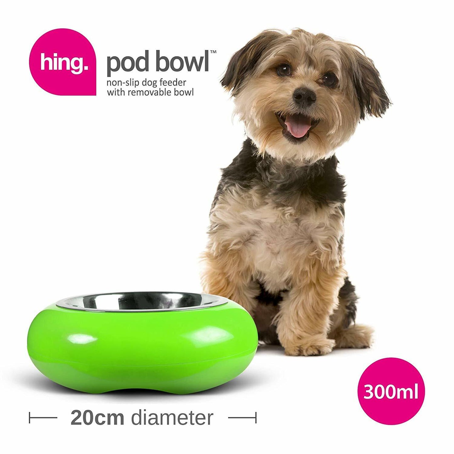 Dog Bowls Non Slip Stainless Steel Plastic Puppy Pet Food Water Feeding Bowl UK