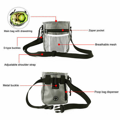 New Dog Training Treat Pouch Bag Pet Waist Bum Bags Belt Snack Treats Walking UK