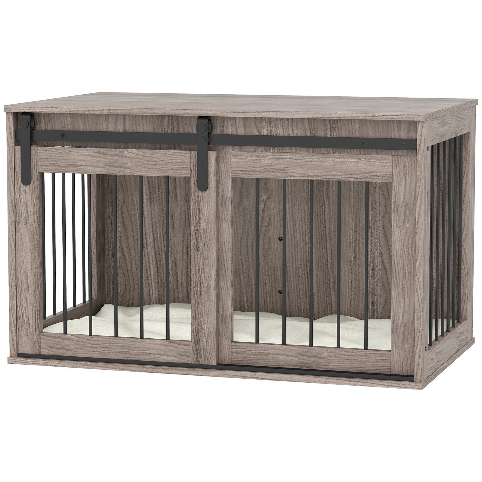 Pawhut Dog Crate Furniture with Removable Cushion for Large Dogs - Brown