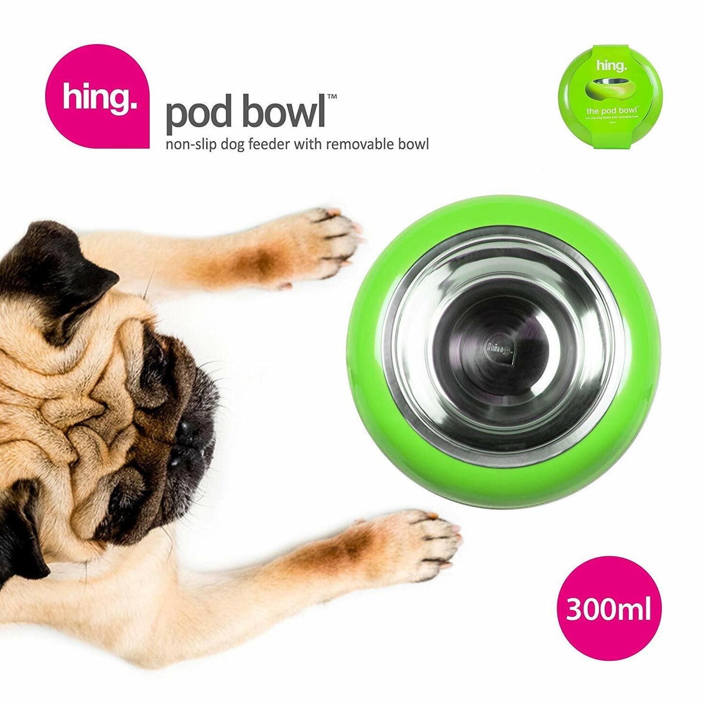 Dog Bowls Non Slip Stainless Steel Plastic Puppy Pet Food Water Feeding Bowl UK
