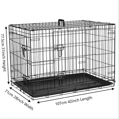 Dog Cage Puppy Training Crate Small Medium Large XL XXL Metal Cages Pet Carrier