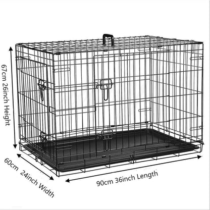 Dog Cage Puppy Training Crate Small Medium Large XL XXL Metal Cages Pet Carrier